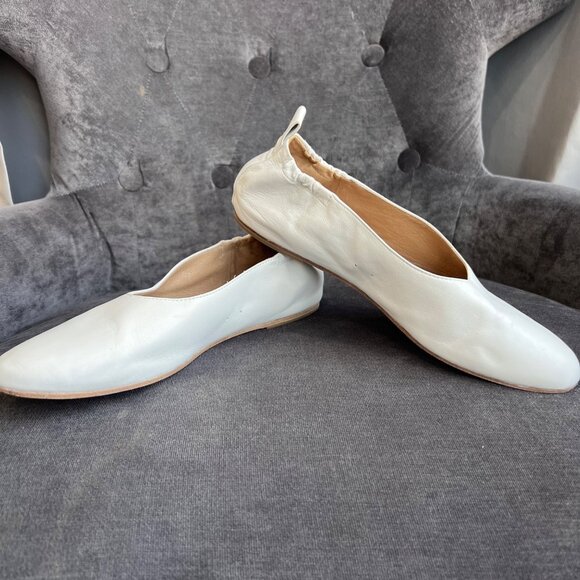 Eileen Fisher Naomi Nappa Leather Ballet Flat – Women’s Size 9 White - Picture 7 of 8